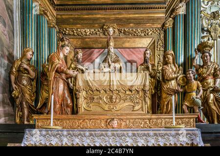 Figurengruppe, Weihe Jesu im Tempel von Pellegrino Tibaldi und Andrea Prestinari, barocke Wallfahrtskirche Santa Maria del Monte, Sacro Stockfoto