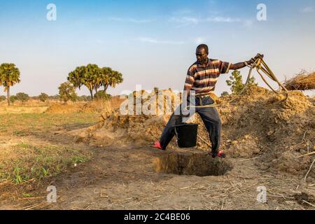 Mikrofinanzkundenmarkt Landwirtschaft in der Provinz Savanes, Nord-togo Stockfoto