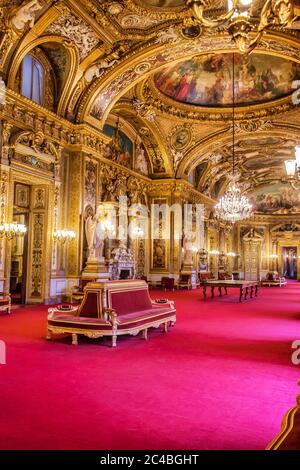 Einer der Senatsalons, Palais du Luxembourg, 15 Rue de Vaugirard, 75006 Paris, Frankreich, Europa. Stockfoto