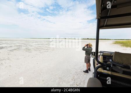 safari-Führer, Nxai Pan, Botswana Stockfoto