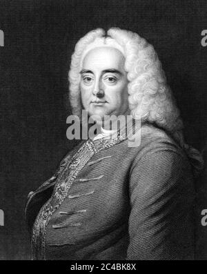 GEORGE FRIDERIC HÄNDEL (1685-1759) Anglo-deutscher Barockkomponist, um 1726 Stockfoto
