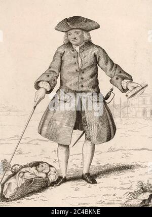THOMAS CORAM (c 1668-1751) Seekapitän und Philanthropist, der 1739 das London Foundling Hospital gründete Stockfoto