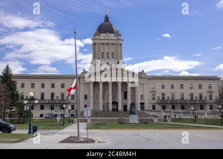 Manitoba Legislative Building Am Broadway Winnipeg Der Trans Canada Highway Winnipeg Manitoba Kanada Stockfoto