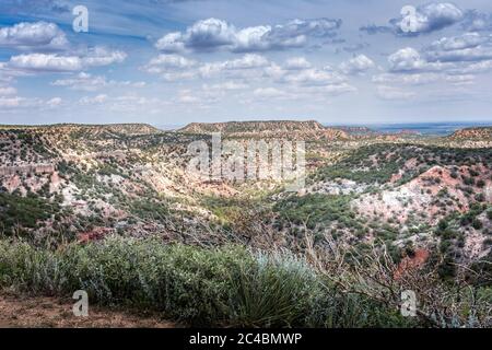 Landschaftlich schöner Blick über den Palo Duro Canyon, Texas Stockfoto