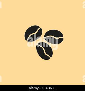 Symbol für Kaffeebohnen: Vektor mit flachem Bild eps 10 Stock Vektor