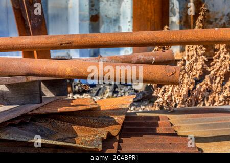 Nahaufnahme eines rostigen Rohres Stockfoto