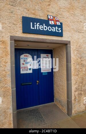 Lerwick RNLI Rettungsbootstation Shetland und das Rettungsboot Michael Und Jane Vernon Stockfoto