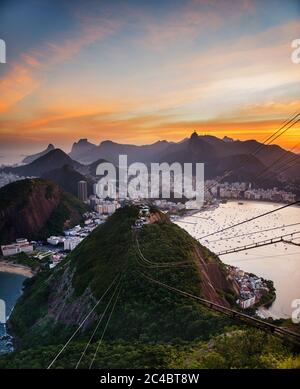 Blick auf Rio De Janeiro vom Zuckerhut, Brasilien Stockfoto