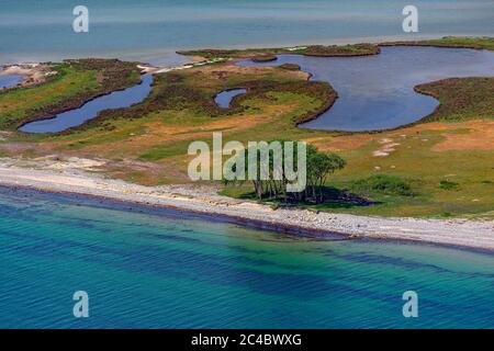 Vogelschutzgebiet Oehe-Schleimünde in der Schlei, Spuckhaken, Luftaufnahme, Deutschland, Schleswig-Holstein Stockfoto