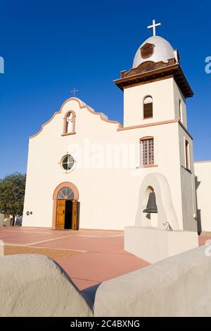 Ysleta Mission auf dem Tigua Indianerreservat, El Paso, Texas, USA Stockfoto