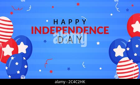 Vorlage Gruß glücklichen Unabhängigkeitstag mit Ballons Stock Vektor