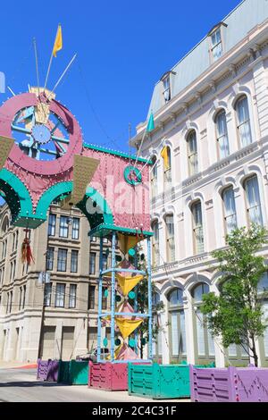 Boone Powell Arch, Historic Strand District, Galveston, Texas, USA Stockfoto