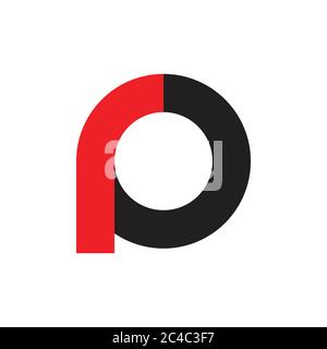 Buchstabe rp Kreis geometrisch einfaches Logo Stock Vektor
