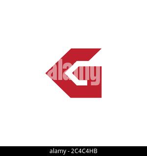 Abstrakter Buchstabe kg Pfeil einfacher geometrischer Logo Vektor Stock Vektor