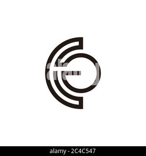 Abstrakter Buchstabe cg Streifen geometrische Linie Symbol Vektor Stock Vektor