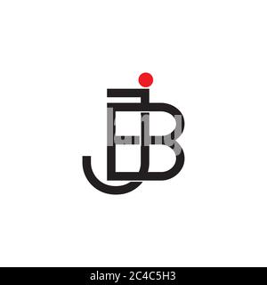 Buchstabe JB Linie überlappenden Logo Vektor Stock Vektor