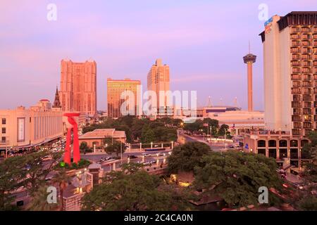 Skyline der Innenstadt, San Antonio, Texas, USA Stockfoto