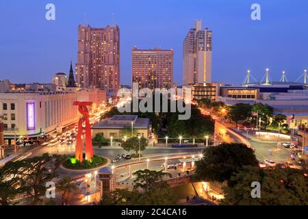 Skyline der Innenstadt, San Antonio, Texas, USA Stockfoto