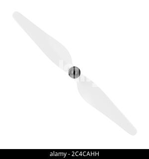 Retro Flugzeug White Propeller auf weißem Hintergrund. 3d-Rendering Stockfoto
