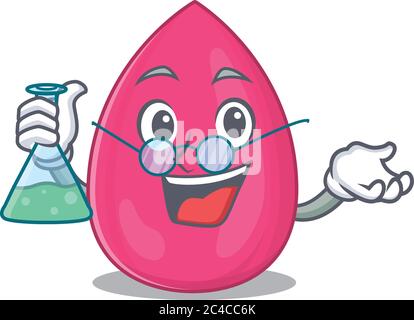 Super Genius Professor für Make-up Schwamm Karikatur Charakter arbeitet an einem Labor Stock Vektor