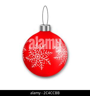 Realistisch glänzend hängenden weihnachtskugel isoliert Stock Vektor