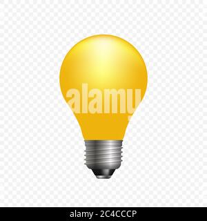 Realistische 3d-Glühlampe. Vektorlampe isoliert Stock Vektor