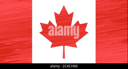Poster zum Happy Canada Day. Vektorgrafik Grußkarte. Kanada Ahornblätter auf weißem Hintergrund. Rotes Papier geschnitten kanada Ahornblatt. Juli Stock Vektor