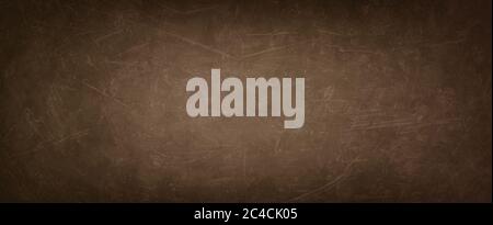 Braune Hintergrundtextur mit alten Vintage Papier Textur in erdigen Kaffee Farbe Design, abstrakt schwarz bemalt Rand Grunge und Kratzer, Leder ill Stockfoto