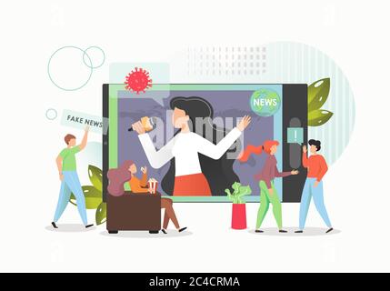 Online Fake News Konzept Vektor flache Illustration Stock Vektor