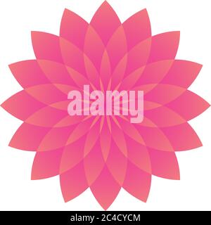 Rosa Lotusblüte - Symbol für Yoga, Wellness, Beauty und Spa. Vektorgrafik. Stock Vektor