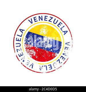 Venezuela Zeichen, Vintage Grunge Aufdruck mit Flagge auf weiß Stock Vektor