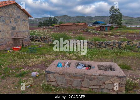 Gemeinschaftshütten Maragua, Maragua, Departamento Chuquisaca, Municipio Sucre, Bolivien, Lateinamerika Stockfoto