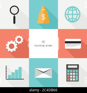 Set 02 - flache Design Business-Icons, Vektor-Illustration Stock Vektor