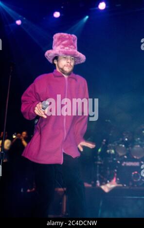 Jamiroquai in Concart im Twon & Country Club in London 1995 Stockfoto