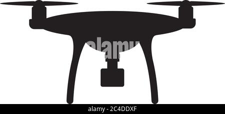Drone Quadcopter Silhouette Symbol Logo Stock Vektor