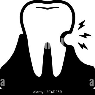 Zahnpflege , Zahn Symbole Illustration / empfindliche Zahn , Karies Stock Vektor