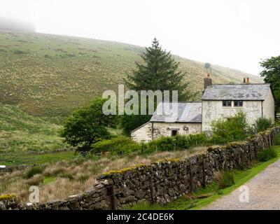 Crockern Bauernhaus auf dem Weg nach Wistman's Wood, Dartmoor, Devon, UK Stockfoto