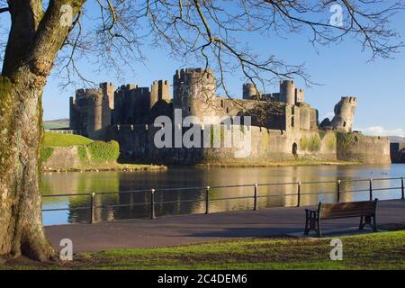 Caerphilly Castle Caerphilly Mid-Glamorgan Wales Stockfoto