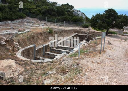 Archäologische Stätte von Heraion in der Nähe des Vouliagmenis Loutraki Sees Griechenland Stockfoto