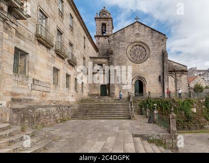 Wallfahrtskirche Der Jungfrau Maria. Erbaut in einem Platz des historischen Zentrums von Pontevedra im Jahr 1778. Barockstil mit neoklassizistischen Designs. Stockfoto