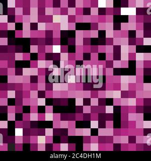 Abstrakt rosa Pixel Hintergrund Mosaik aus kleinen Quadraten. Nahtloses Vektormuster. Stock Vektor