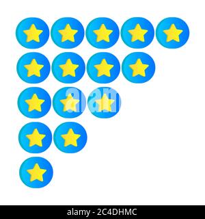 Bewertung von goldenen Sternen im 3d-Stil. Full und Halb-Star-Qualität Rang Service-Symbol. Isoliert auf weißem Hintergrund. Stock Vektor