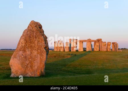 Der Fersenstein mit Stonehenge in Wiltshire, UK Stockfoto