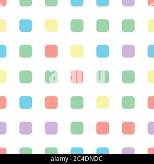 Nahtlose Polka quadratischen Muster in verschiedenen Farben. Farbenfrohes Design. Sipmle flache Vektor-Tapete Stock Vektor