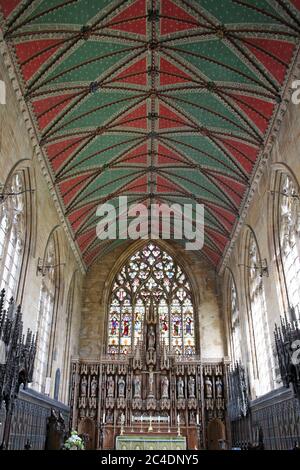 Gewölbter Chor der St. Botolph's Church, Boston, Lincolnshire Stockfoto