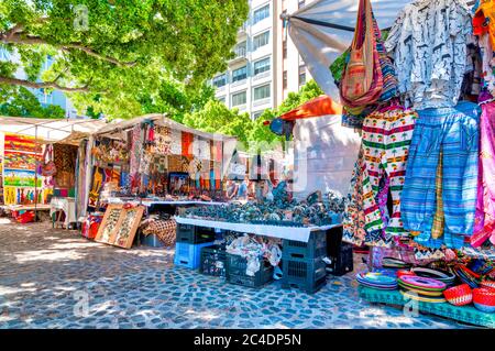 Greenmarket Square ist ein historischer Platz im Zentrum der Altstadt von Kapstadt, Südafrika Stockfoto