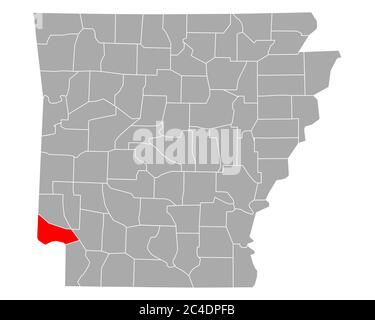 Karte von Little River in Arkansas Stockfoto