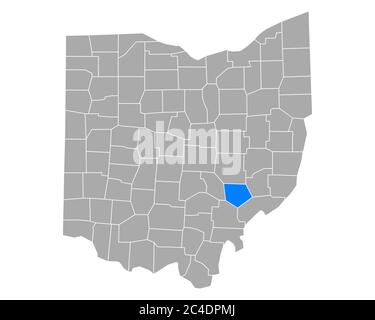 Karte von Morgan in Ohio Stockfoto