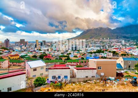 Blick auf Kapstadt von der Voetboog Road, Kapstadt, Südafrika Stockfoto