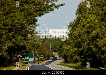 Tesco Bekleidungsauslieferungszentrum Daventry International Rail Freight Terminal DIRFT 2 Güterterminal Lagergutgebiet Northamptonshire, England Stockfoto